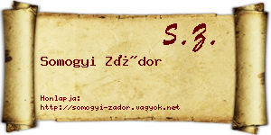 Somogyi Zádor névjegykártya